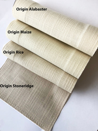 Cheval faux linen relaxed Roman shade, custom made