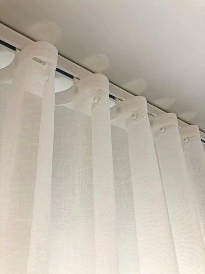 Lucky faux linen sheer ripple fold drapery panel by LOGANOVA Shades