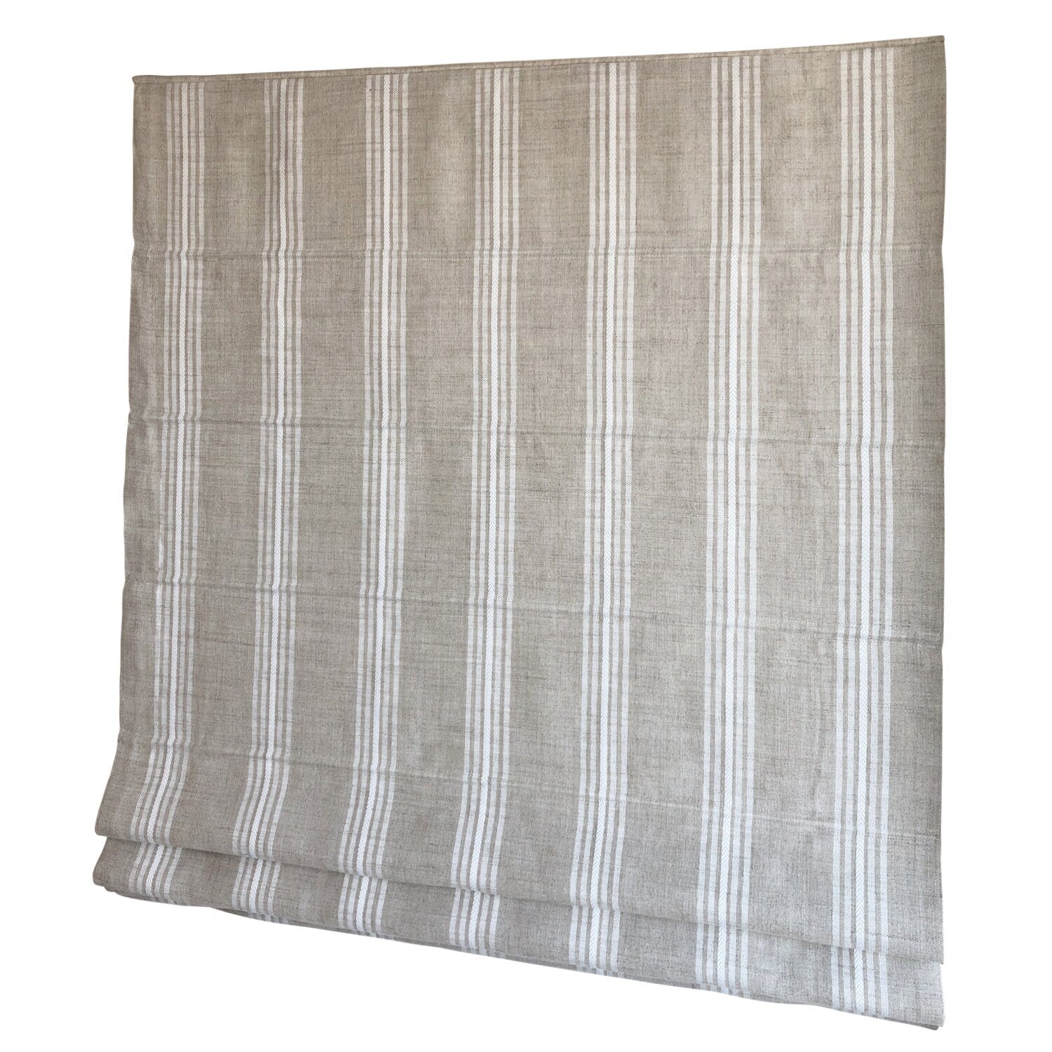 Allure Natural linen flat Roman shade — full view