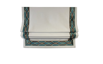 Trend trim Roman shade in a window, blackout liner hiding the rod pockets