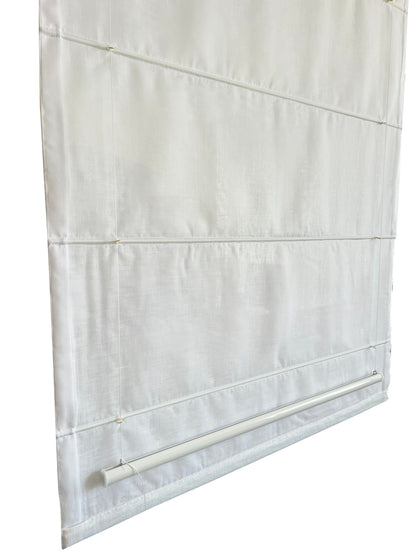 Back of the flat Roman shade: rod pockets, cord guides and weight bar construction — LOGANOVA