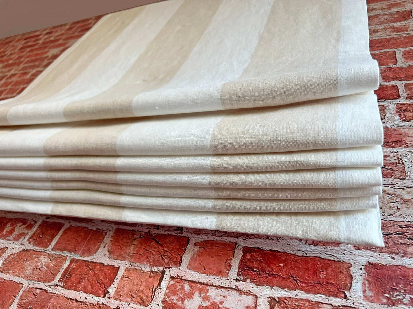 LeeJofa Nala Stripe relaxed roman shade — LeeJofa Nala Stripe 100% linen, handmade in Toronto