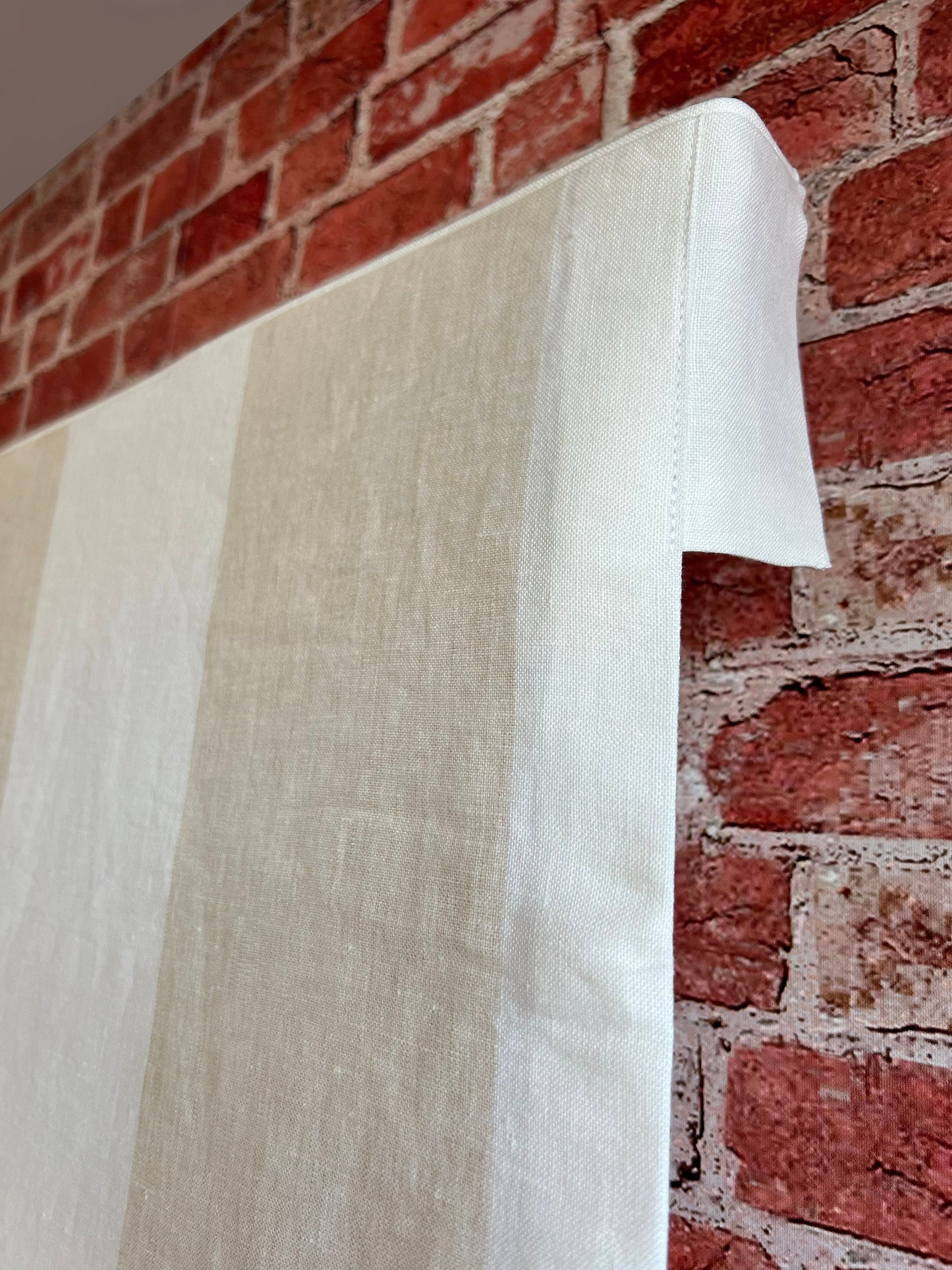LeeJofa Nala Stripe relaxed roman shade — LeeJofa Nala Stripe 100% linen, handmade in Toronto