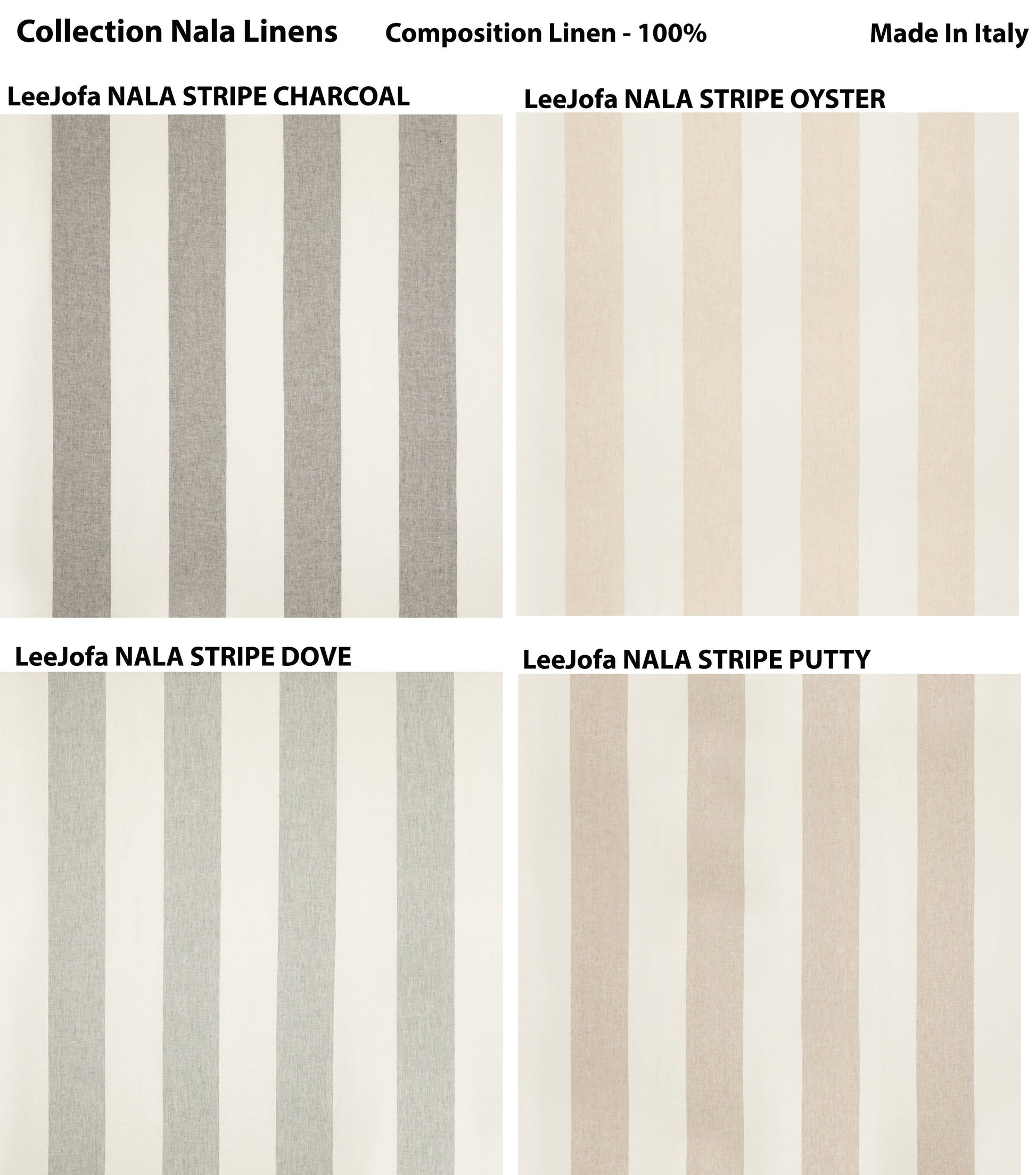 LeeJofa Nala Stripe relaxed roman shade — LeeJofa Nala Stripe 100% linen, handmade in Toronto