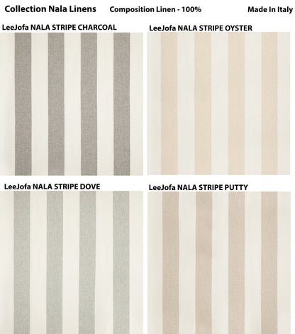 LeeJofa Nala Stripe roman shade in a living room