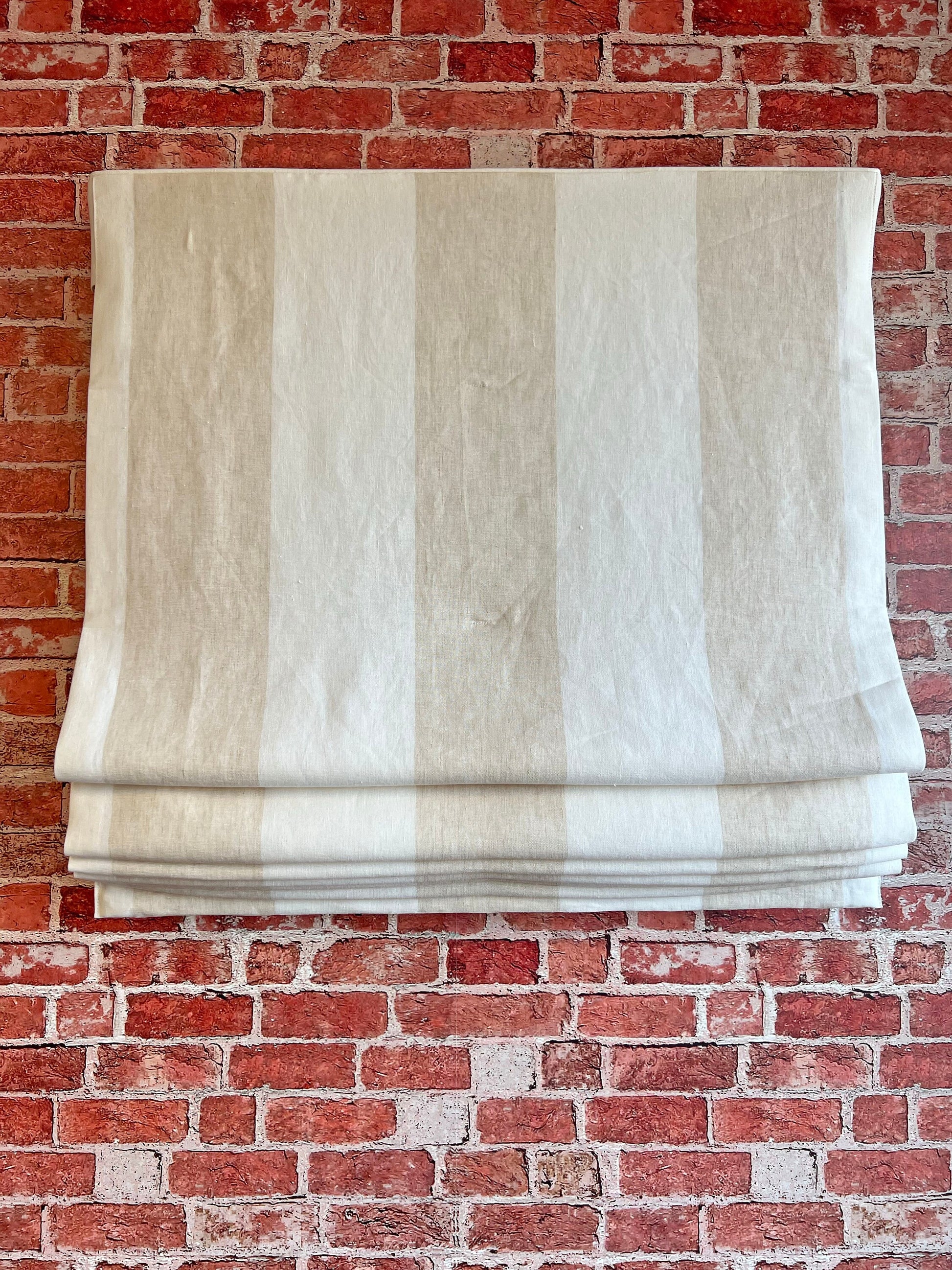 LeeJofa Nala Stripe relaxed roman shade — LeeJofa Nala Stripe 100% linen, handmade in Toronto