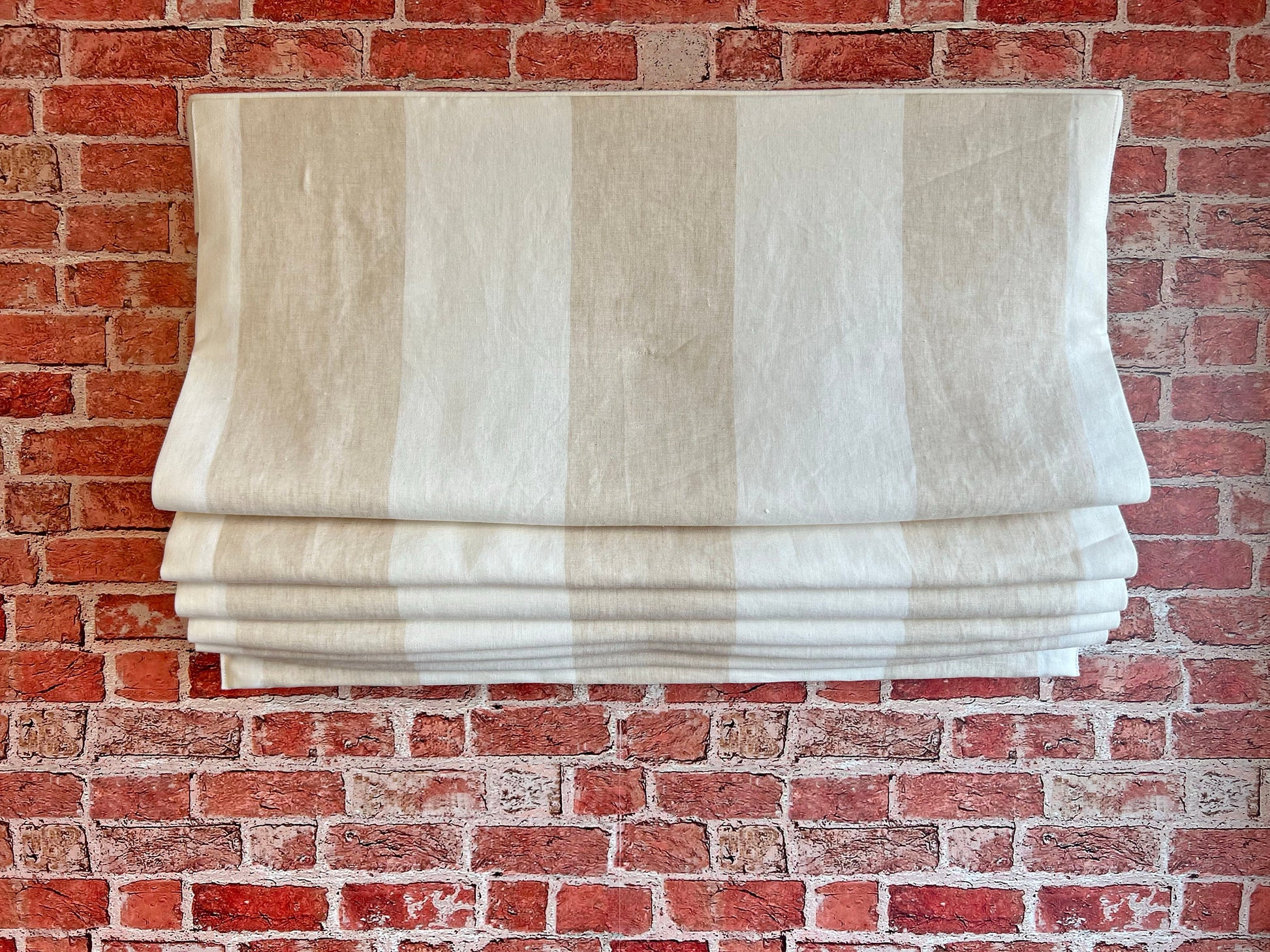 LeeJofa Nala Stripe relaxed roman shade — LeeJofa Nala Stripe 100% linen, handmade in Toronto