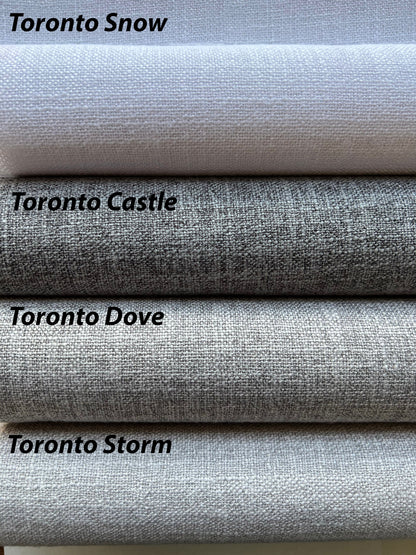 Toronto Roman shade detail, textured polyester fabric