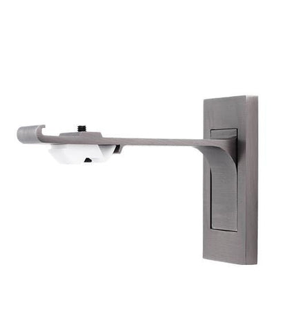 Slim line bracket with decorative cover plate, antique pewter finish — LOGANOVA
