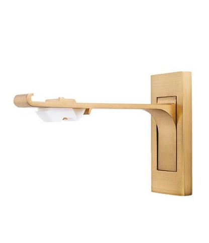 Slim line bracket with decorative cover plate, brushed brass finish — LOGANOVA