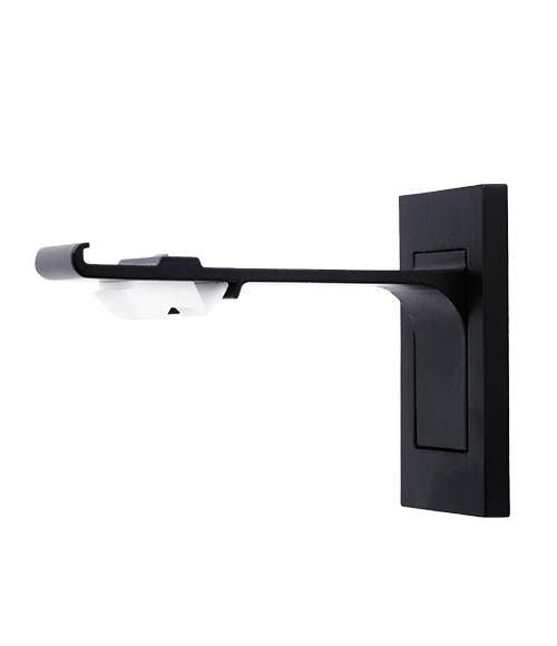 Slim line bracket with decorative cover plate, matte black finish — LOGANOVA
