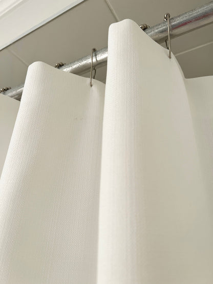 Shower curtain header with buttonholes, fabric detail — LOGANOVA