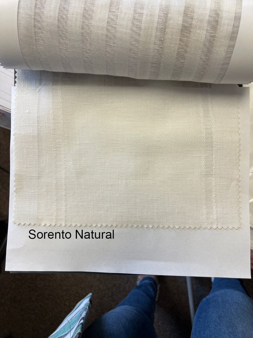 Sorrento Natural linen fabric colour swatch