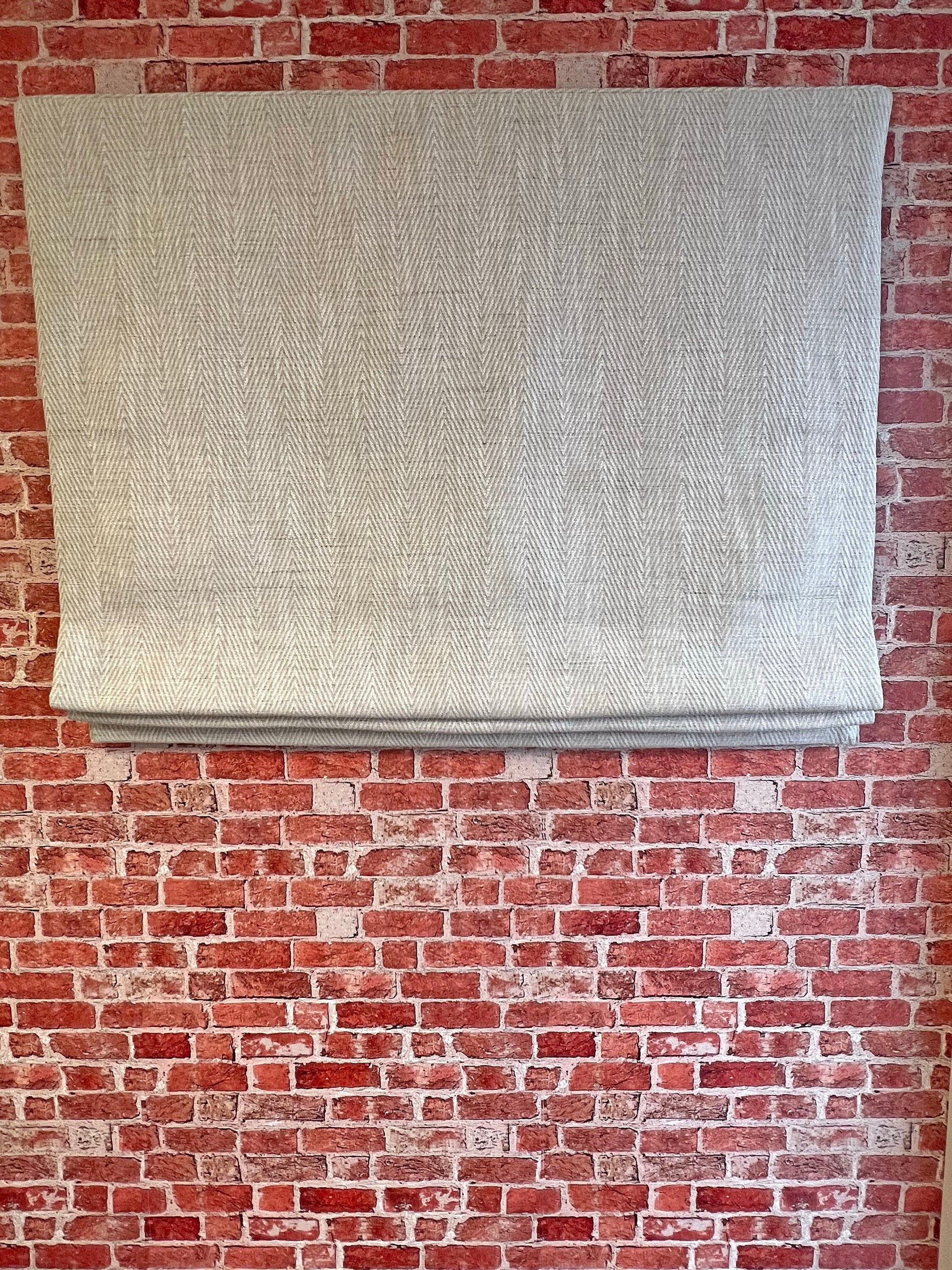 Corrie relaxed roman shade — Corrie faux linen, handmade in Toronto