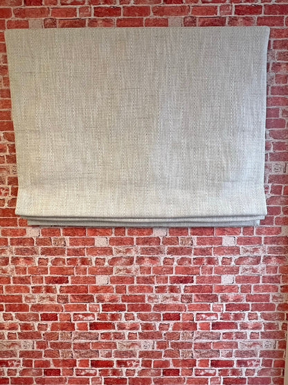 Corrie faux linen roman shade — fold detail
