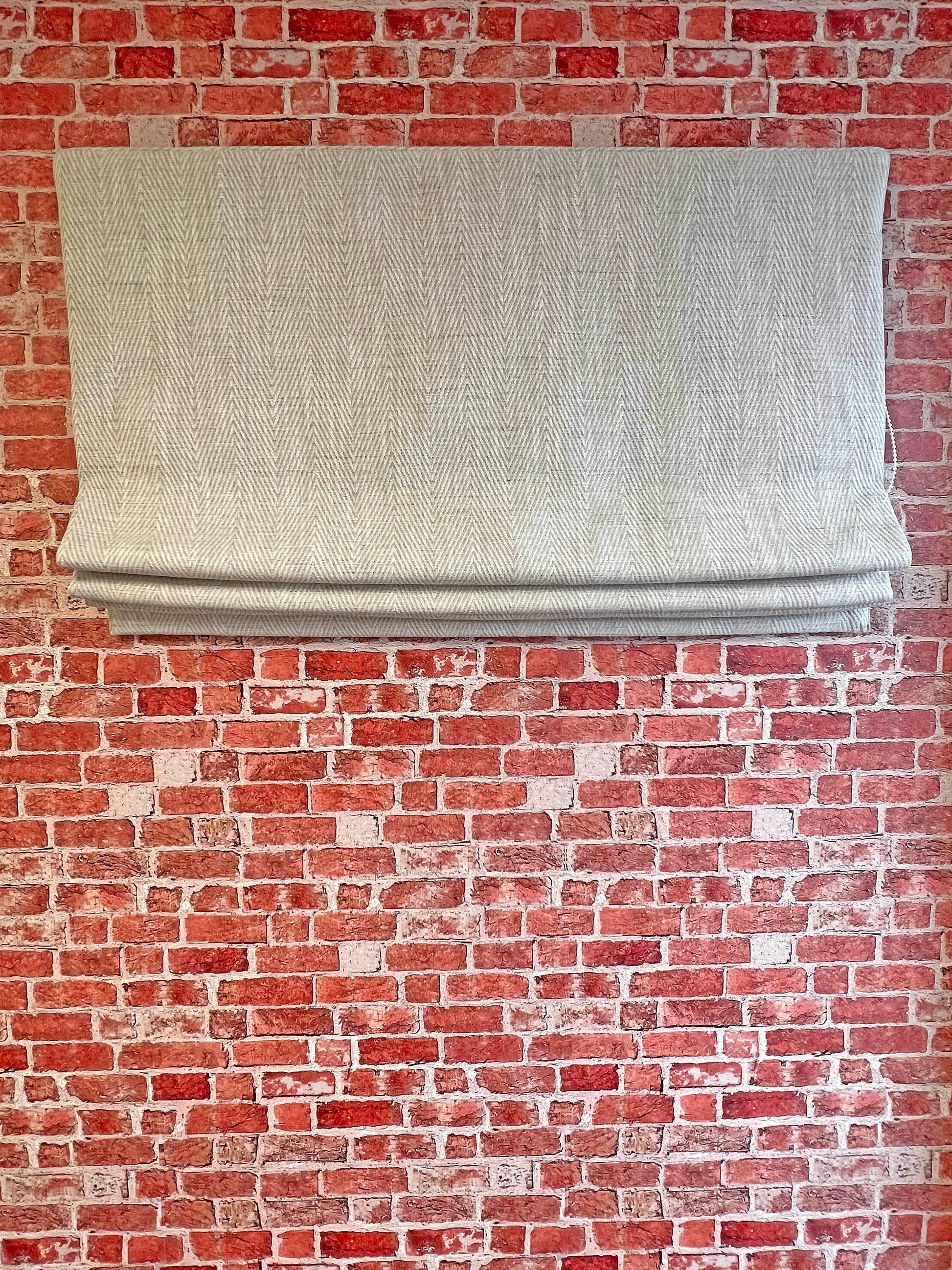 Corrie relaxed roman shade — Corrie faux linen, handmade in Toronto