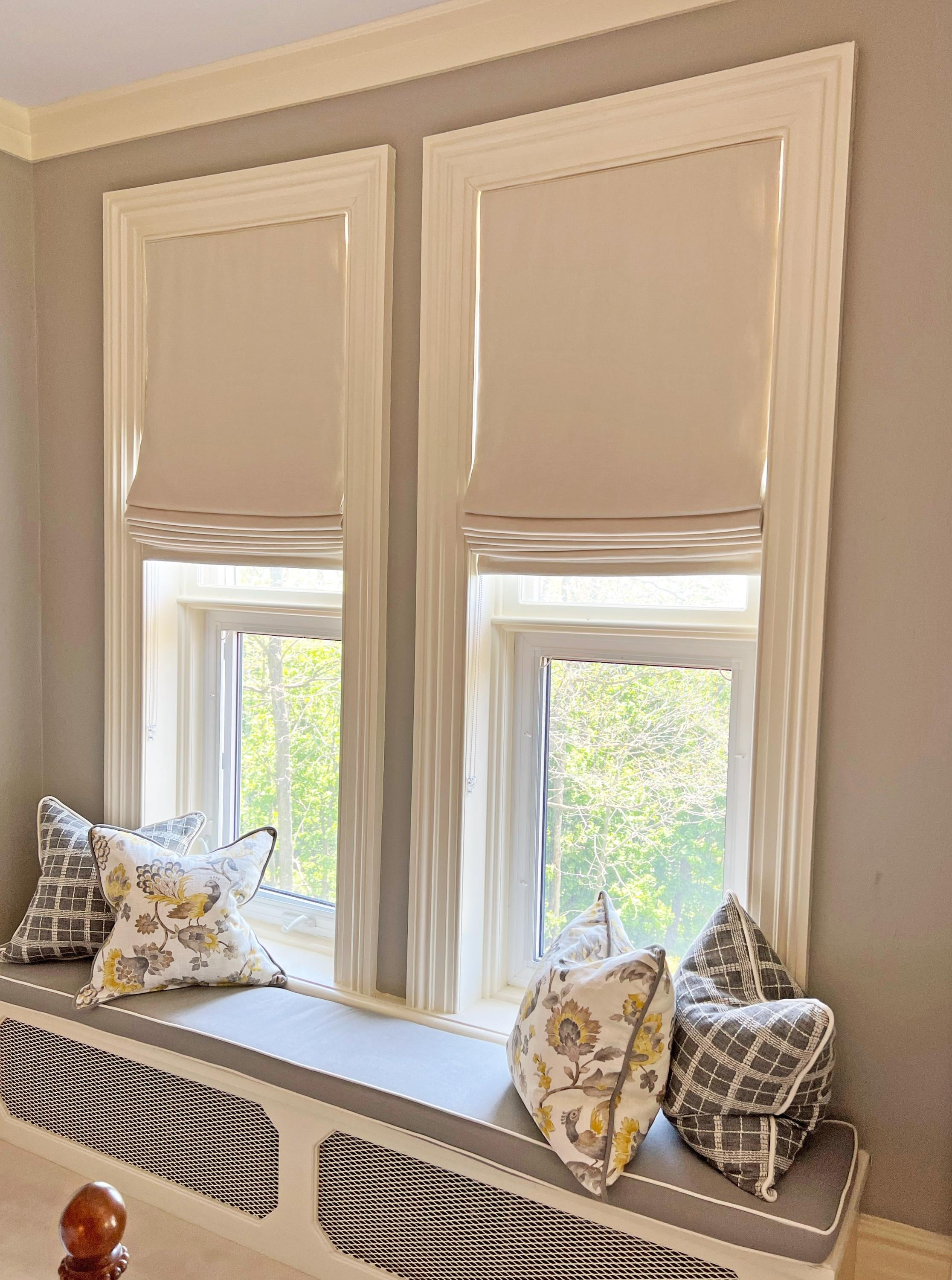 Linen Roman Shades — Relaxed Palmyra 100% Linen, Custom Made