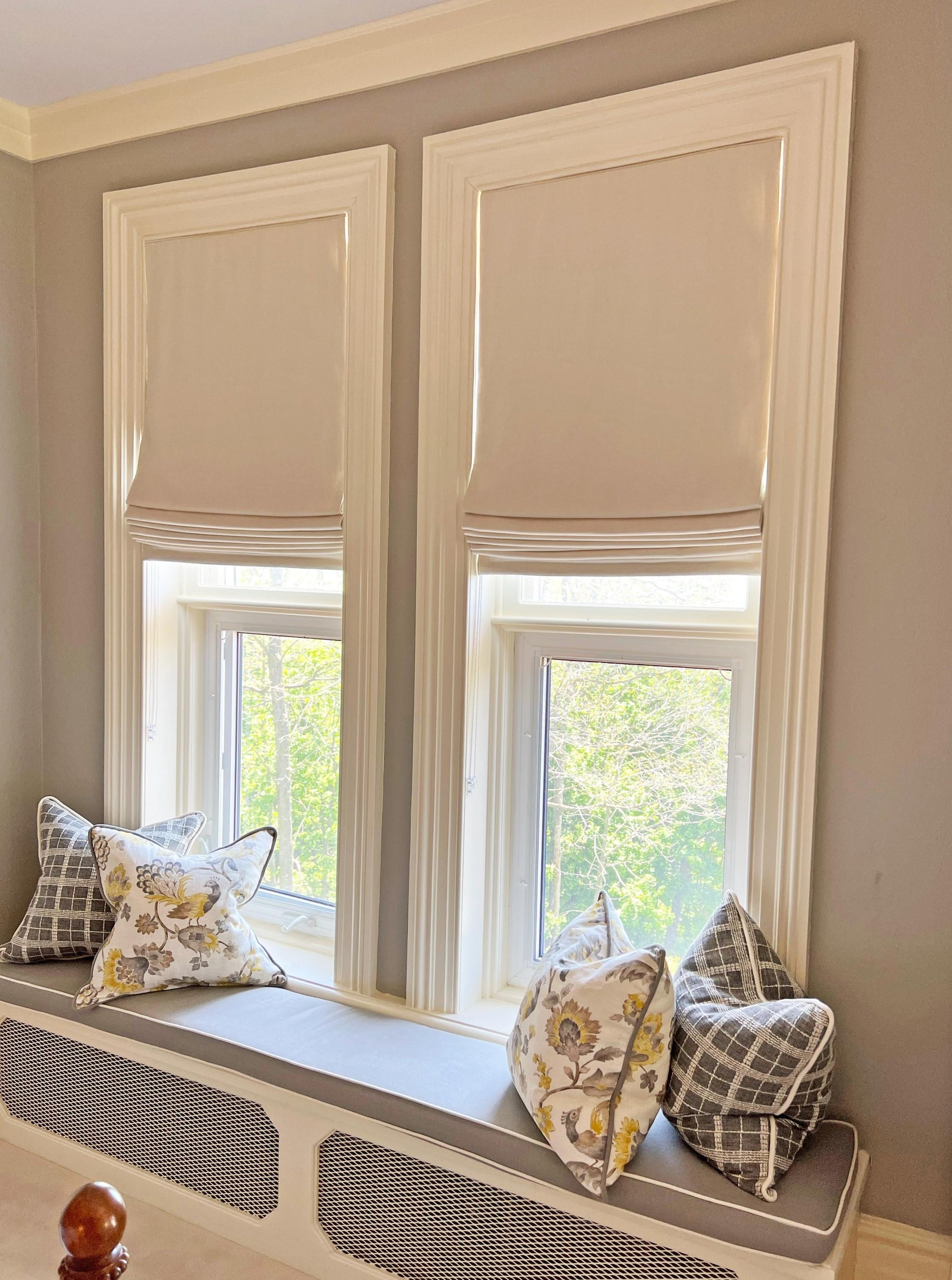 Palmyra relaxed roman shade — Palmyra 100% linen, handmade in Toronto