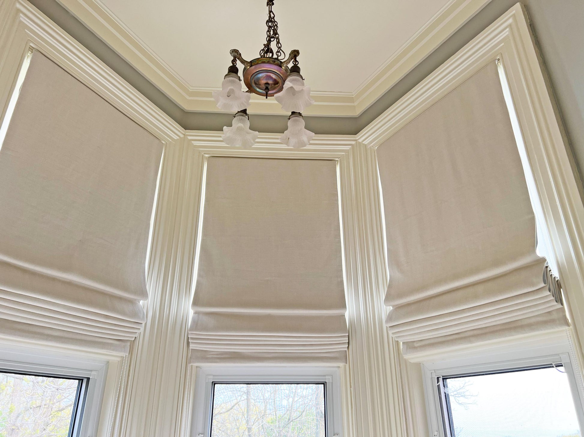 Palmyra relaxed roman shade — Palmyra 100% linen, handmade in Toronto