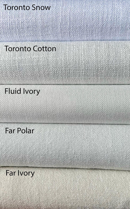 Measuring guide for ordering a custom size relaxed Roman shade, width first then height