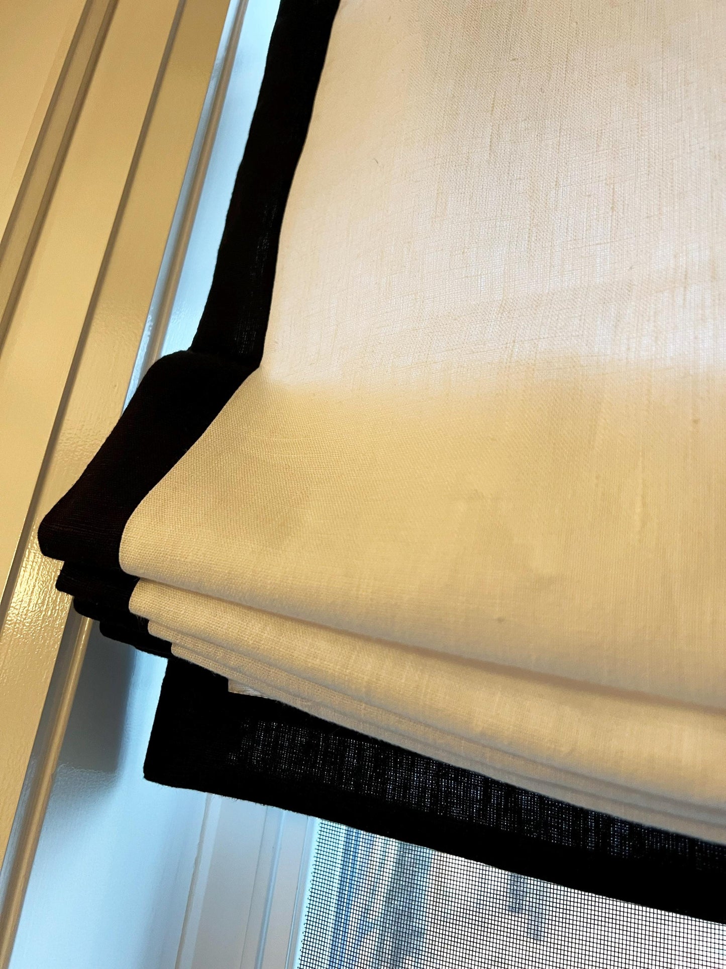 Custom linen Roman shade LOGANOVA