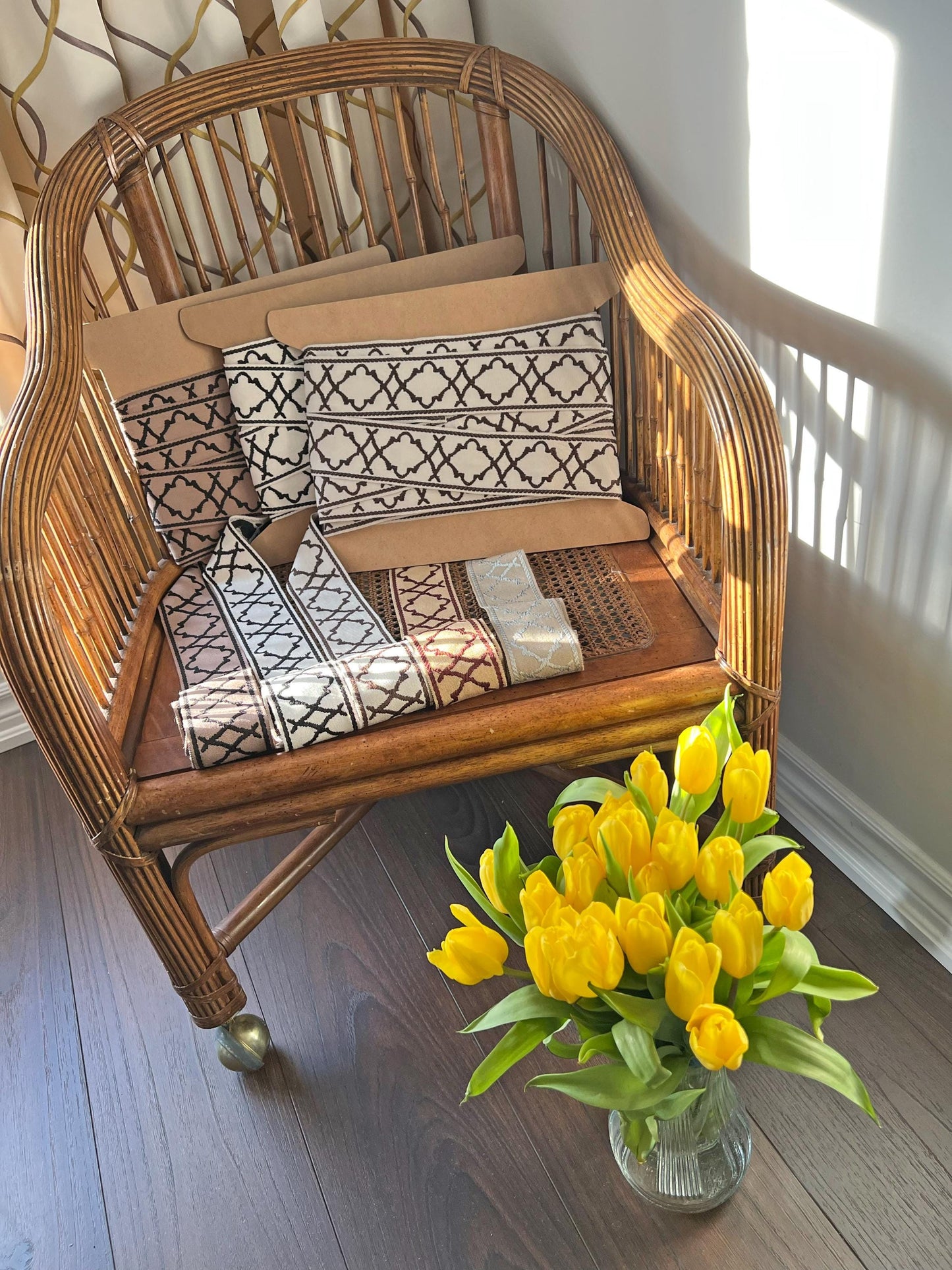 Moroccan jacquard trim by the yard for upholstery and drapery