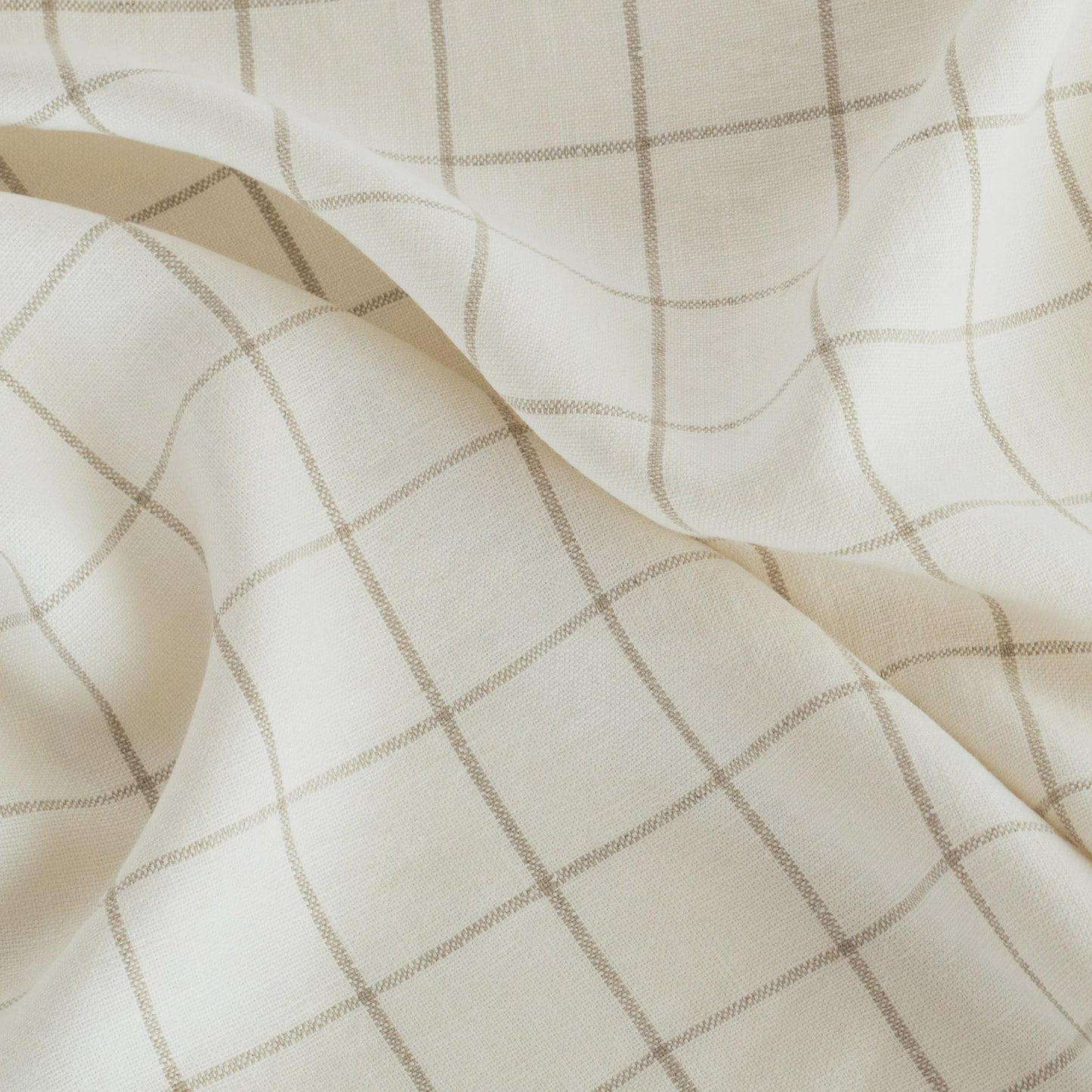 Butler relaxed roman shade — Butler 100% linen grid, handmade in Toronto