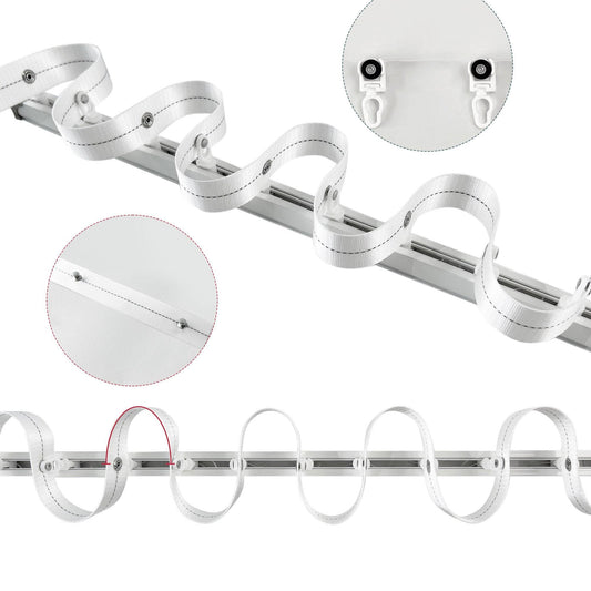 Sliding ripple fold panels hardware