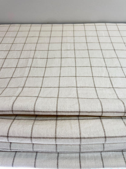 Close-up of Butler linen grid weave