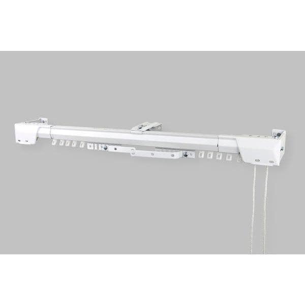Heavy duty traverse rod cord draw pulley and nylon glides detail
