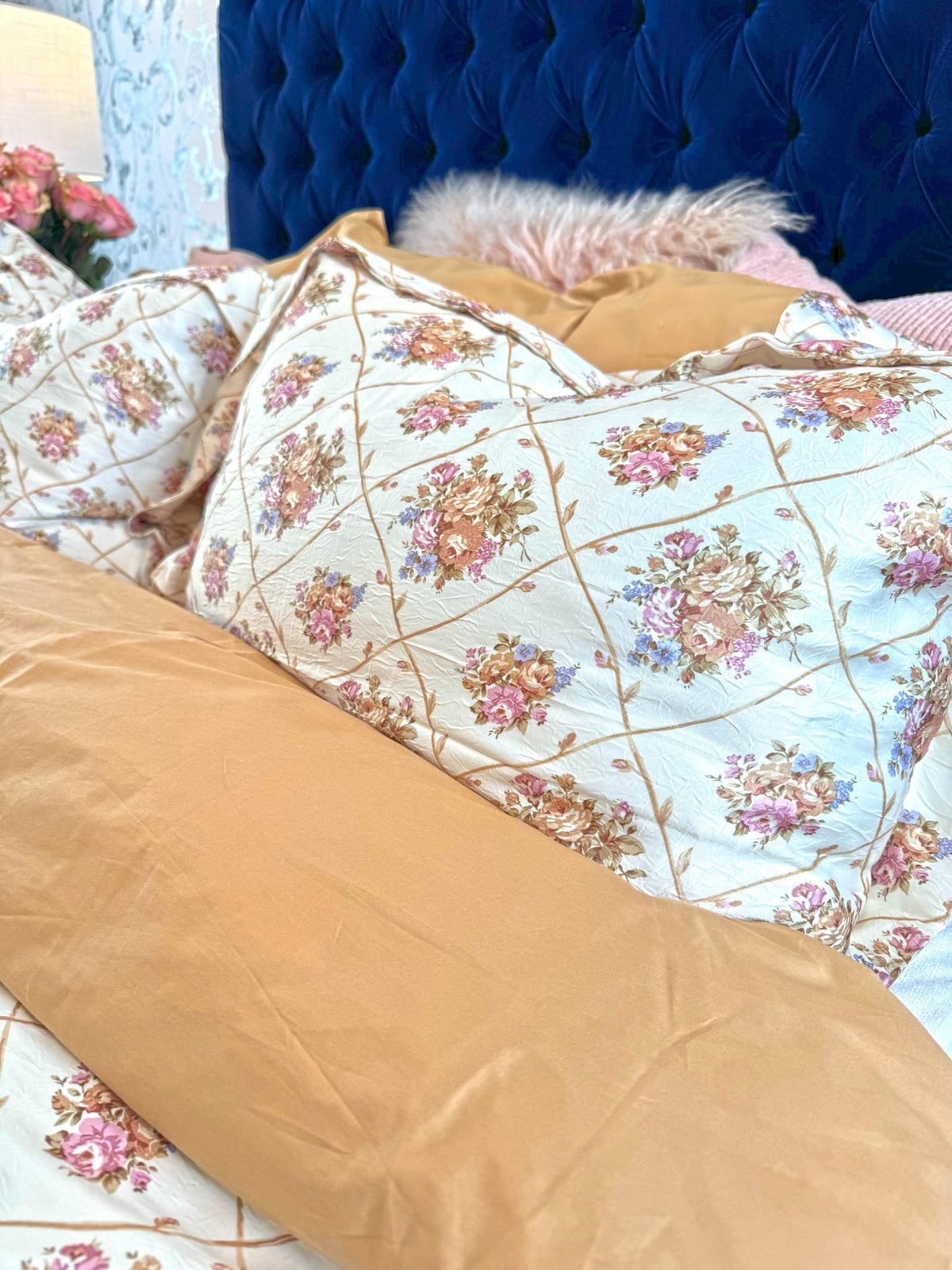 Tessa bedding set in a styled bedroom setting
