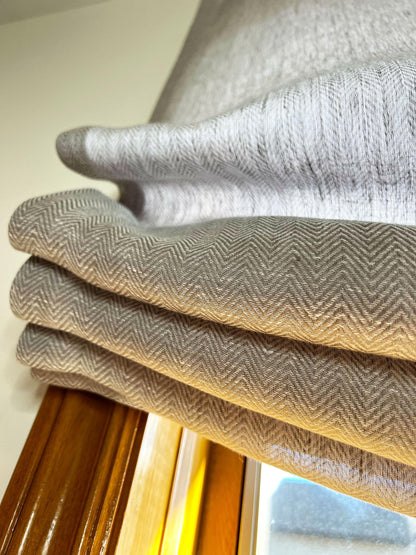 Rainfall sheer Roman shade colour options for custom made to order shades