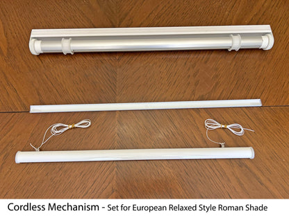 Child-safe cordless Roman shade track and brackets
