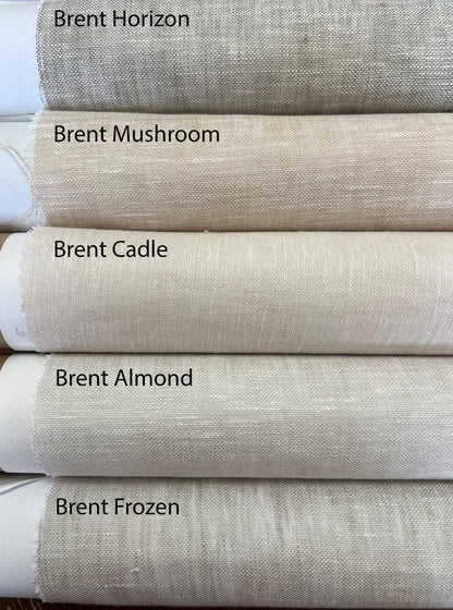 Daylight glowing through the sheer Brent linen relaxed Roman shade — LOGANOVA