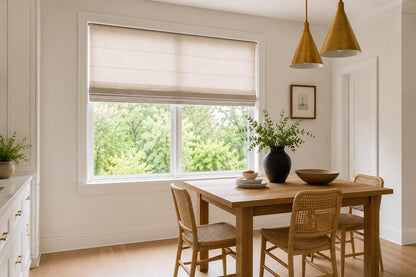 Brent relaxed Roman shade shown in a room setting for scale and context — LOGANOVA