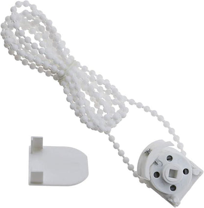 Continuous loop bead chain with child safety chain tensioner for Roman shade clutch mechanism