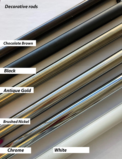Decorative curtain rod 28mm — end cap detail