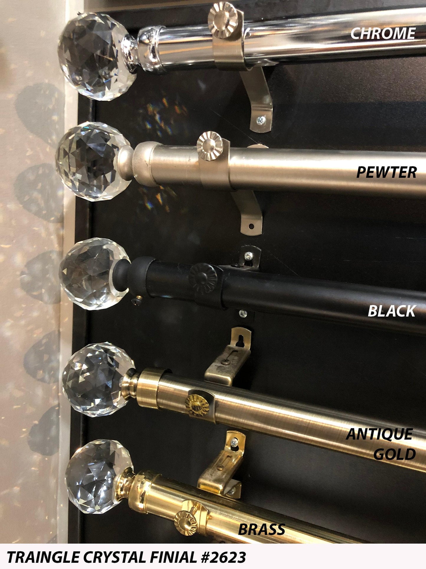 Traverse rod with rings installed with drapery