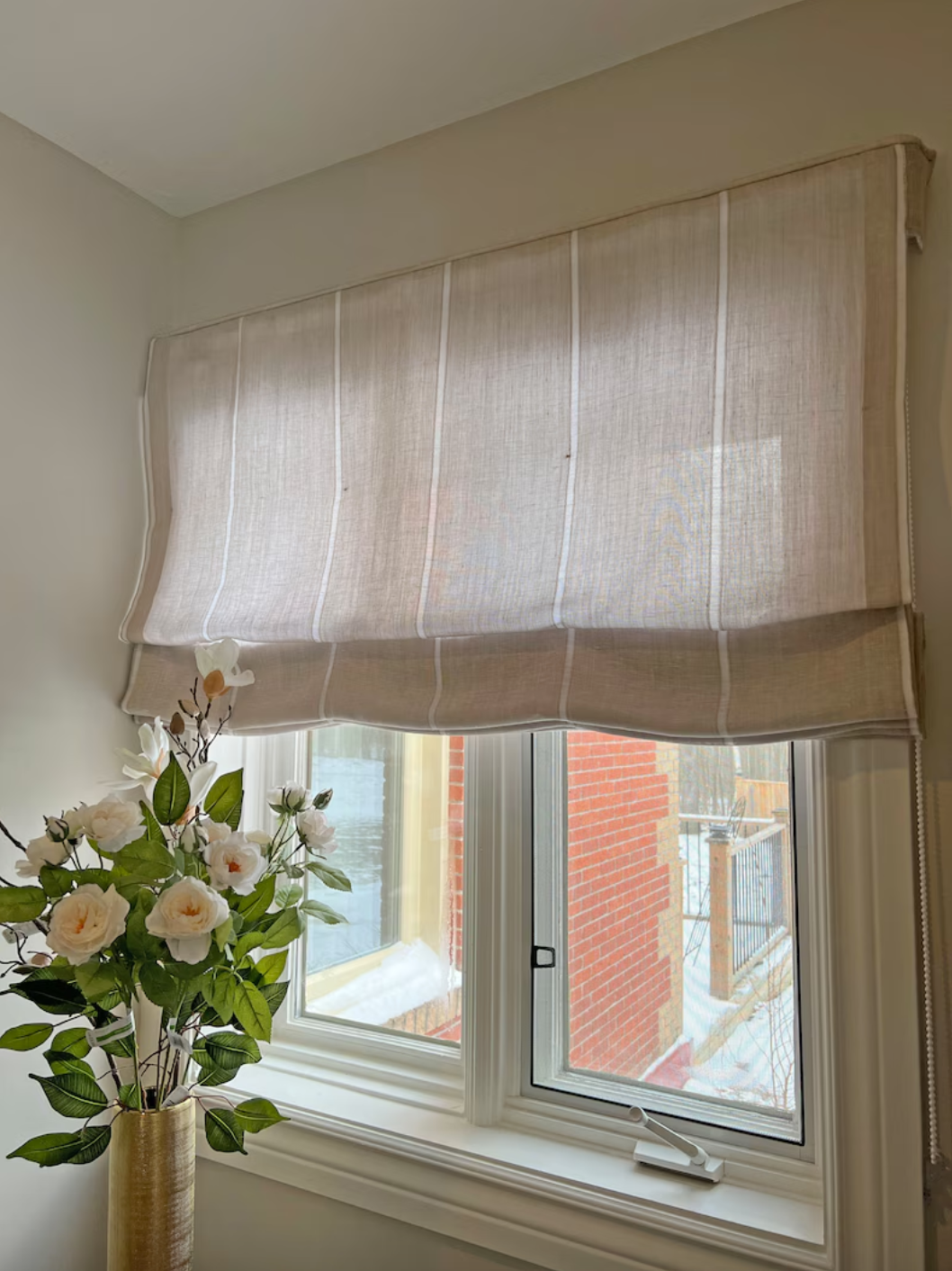 Sorrento Italian Linen Roman Shade — Custom Size
