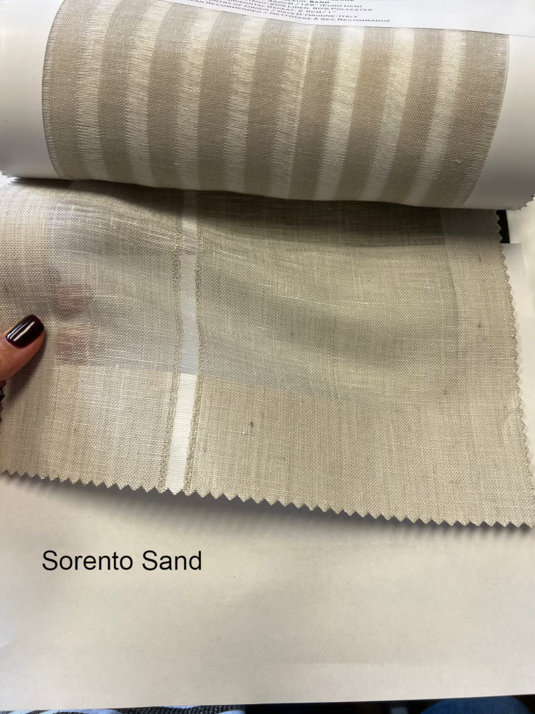 Sorrento Italian Linen Roman Shade — Custom Size