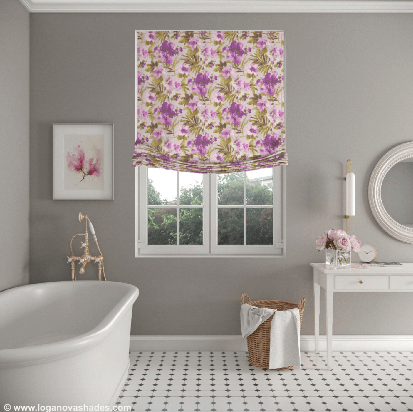 Modesto European Relaxed Roman Shade — Custom Size
