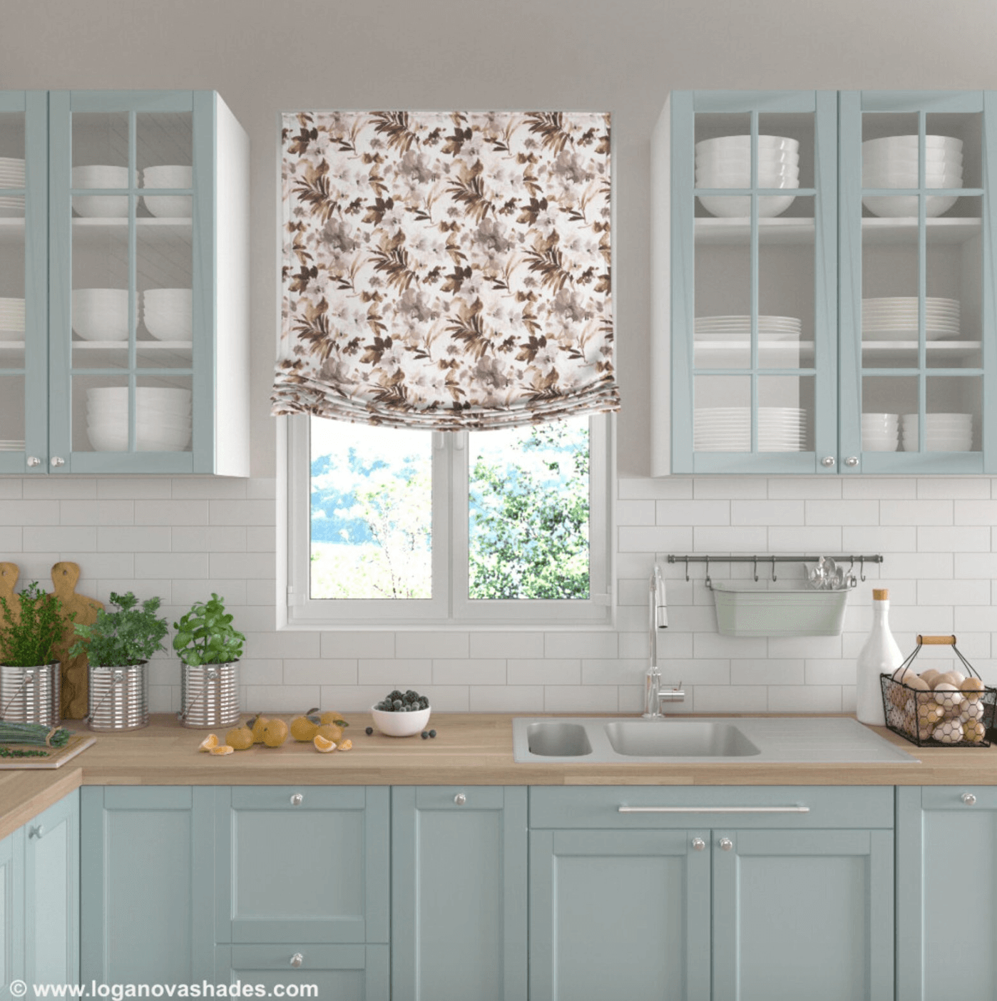 Modesto European Relaxed Roman Shade — Custom Size