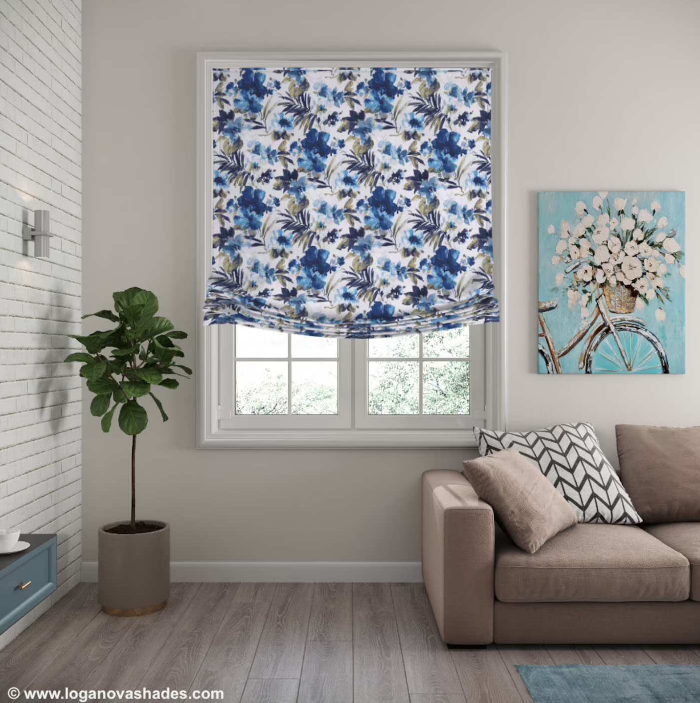 Modesto European Relaxed Roman Shade — Custom Size