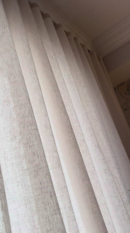 Brent Sheer Ripple Fold Drapery Panel — Linen Blend, Custom Size, 10 Colours
