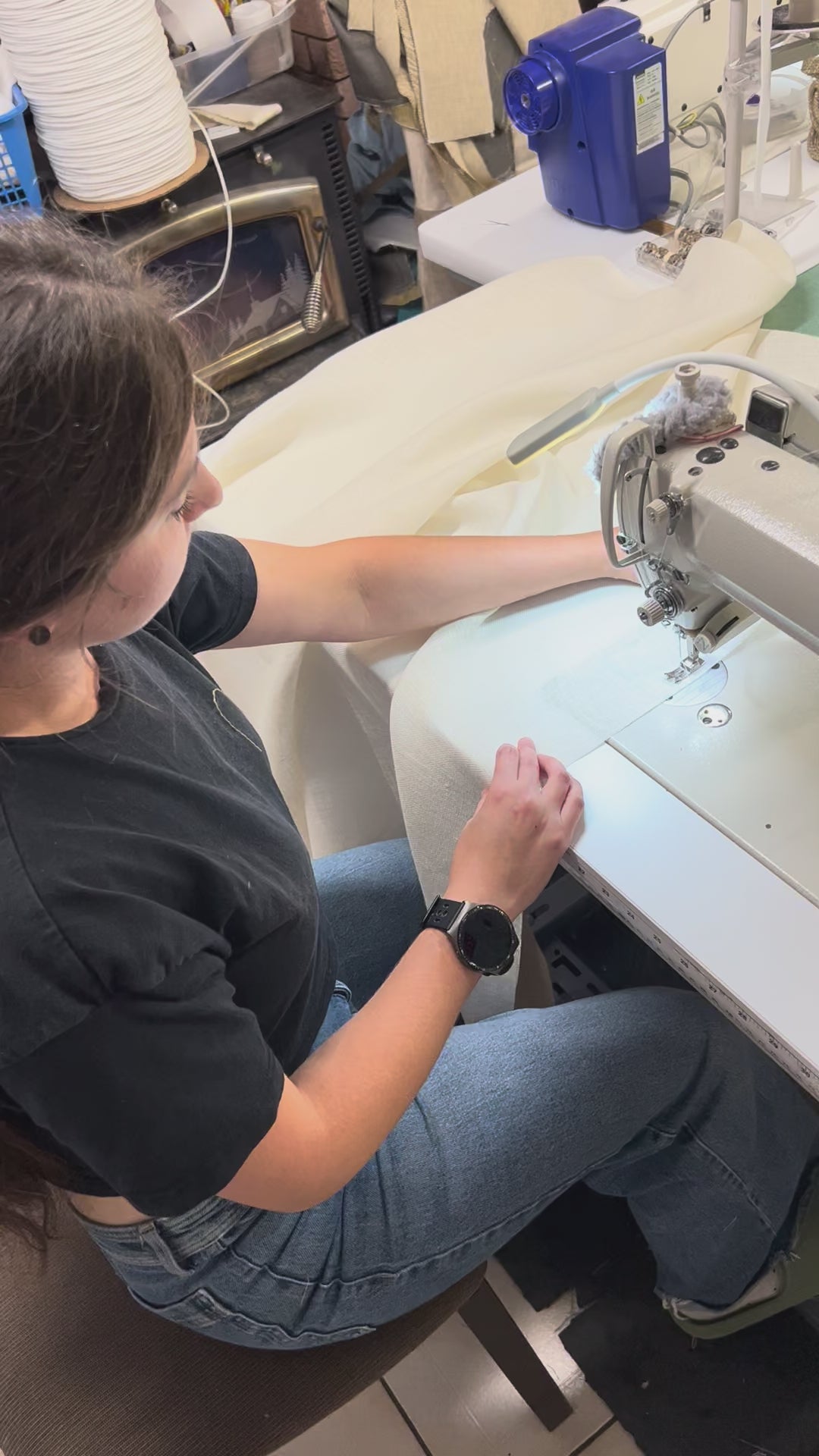 Behind the seams — hand-sewing a linen café curtain in the LOGANOVA Toronto workroom