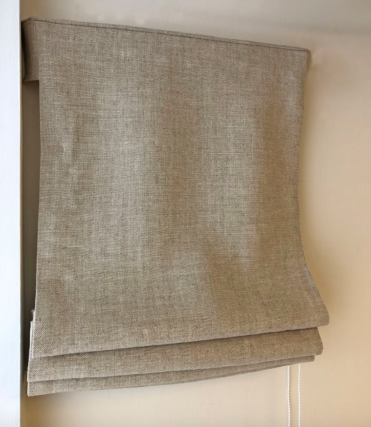 Irish Linen Relaxed Roman Shade — 100% Linen, Custom Size