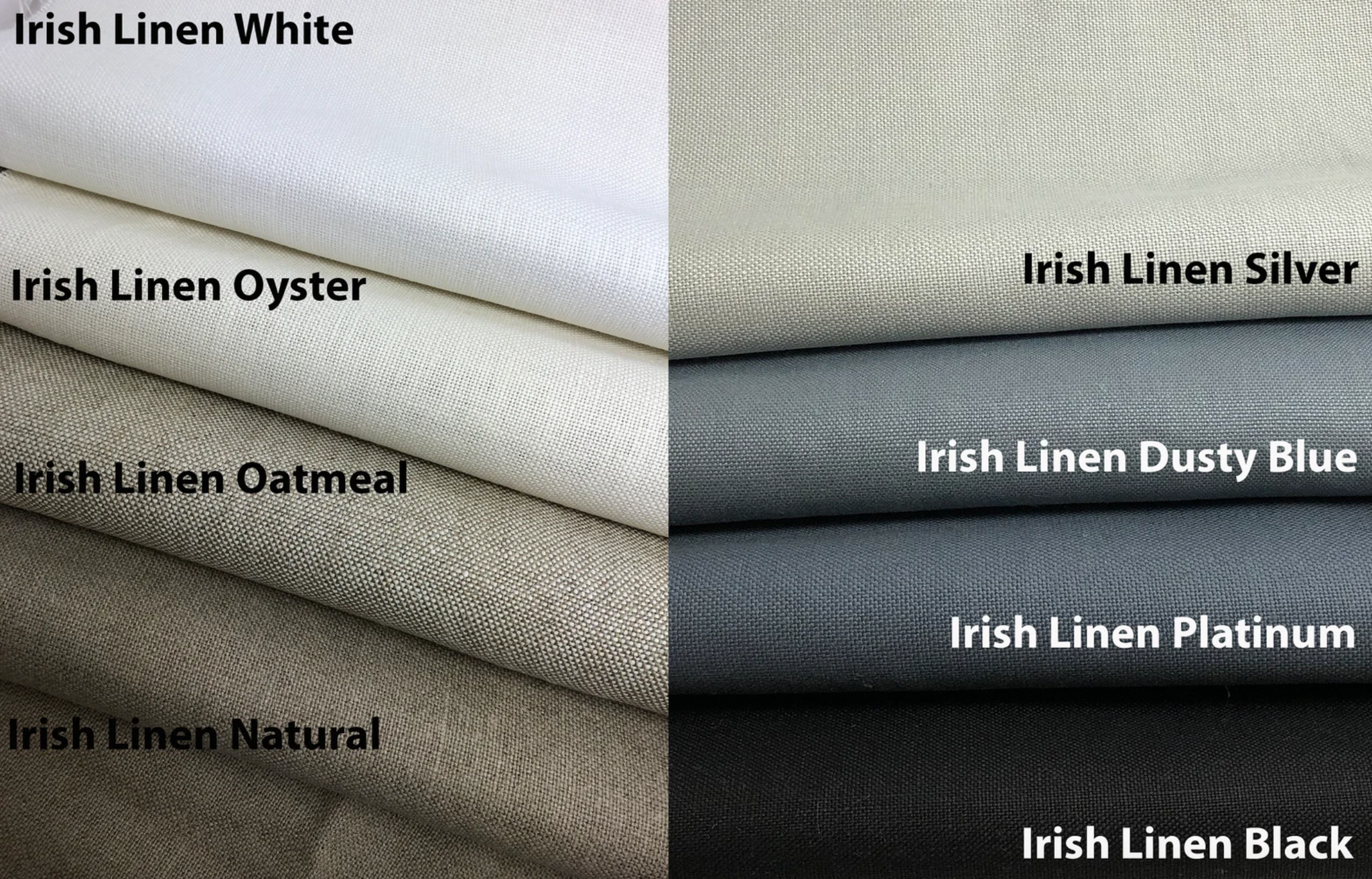 Relaxed Irish Linen- 100% linen shades, heavy weight textured