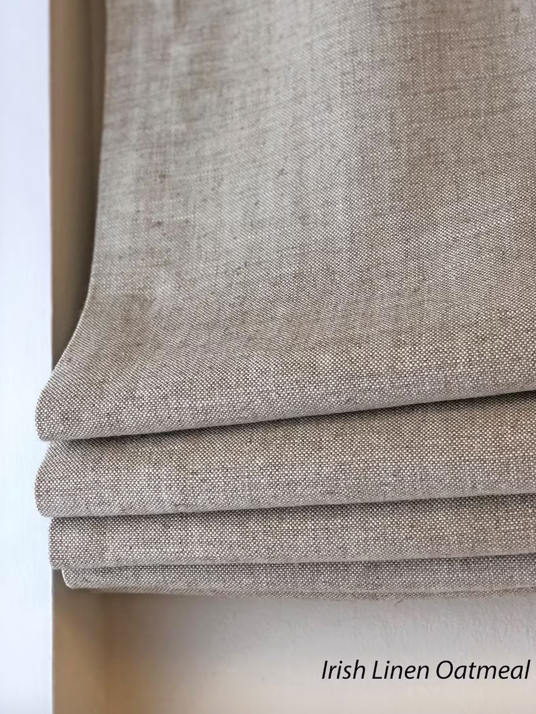 Irish Linen Relaxed Roman Shade — 100% Linen, Custom Size