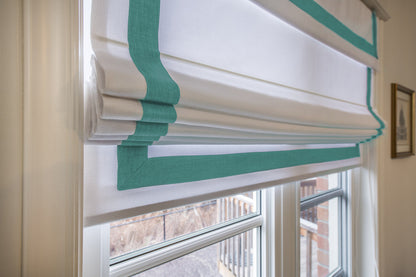 Luxury Custom White Roman Shade With Valance