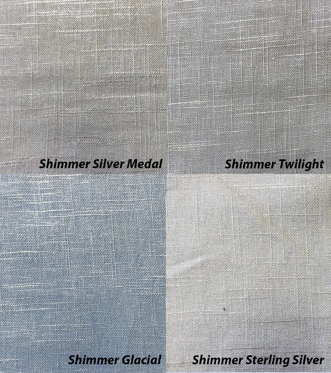 4 Shimmery Colours Plain Linen Fabric Flat Roman Shade